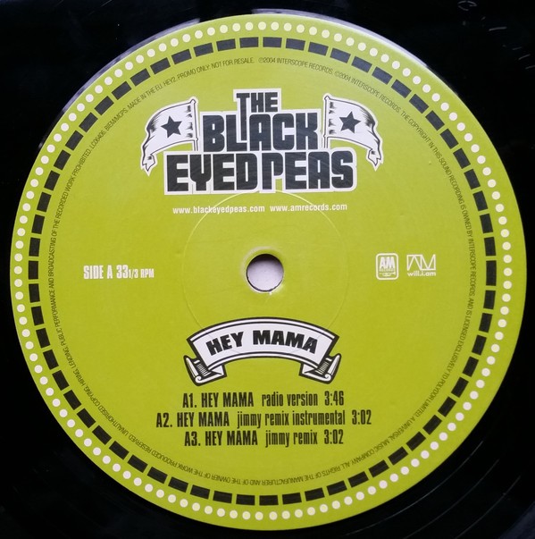 Black Eyed Peas - Hey mama (LP Version / Instrumental / Radio Mix / Jimmy Remix / Jimmy Remix Inst) 12" Vinyl Record Promo