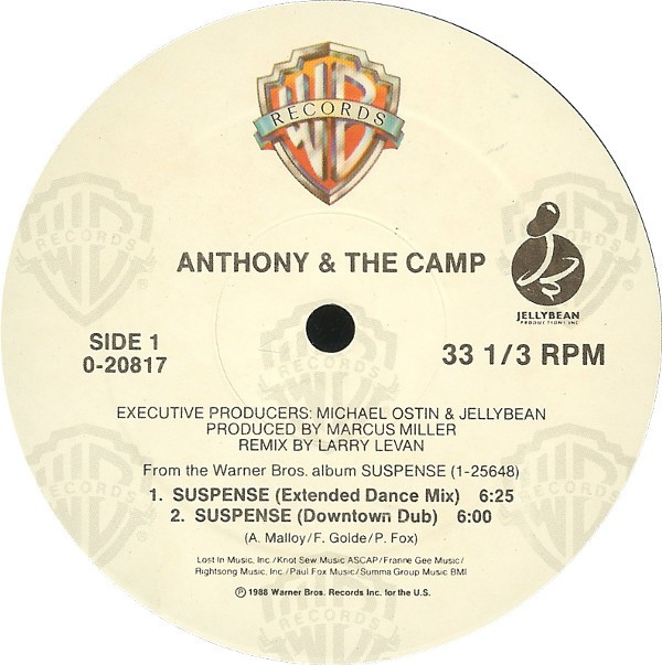 Anthony & The Camp - Suspense (2 Larry Levan Mixes) / Open up your heart (2 Blaze Mixes) 12" Vinyl Record