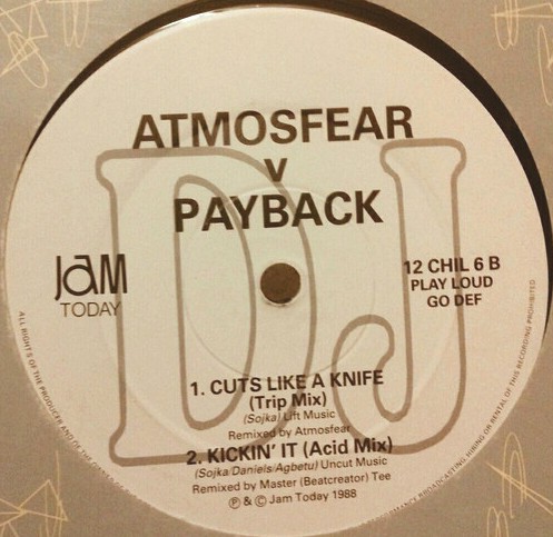 Atmosfear v Payback - Cuts like a knife / Kick it (12" Vinyl Record Promo)