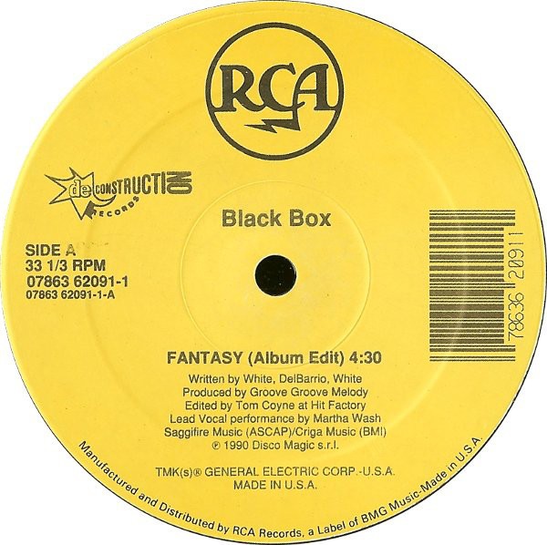 Blackbox - Fantasy (Album Version Edit) / Greatest Hits Snippets mix (12" Vinyl Record)