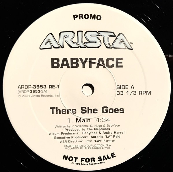 Babyface - There she goes (Main mix / Instrumental / Acappella) 12" Vinyl Record Promo