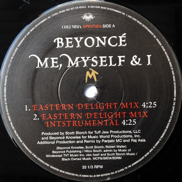 Beyonce - Me myself & i (LP Version / Eastern Delight mix / Eastern Delight Inst / Grizzly Remix) 12" Vinyl Record