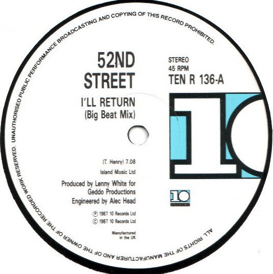 52nd Street - I'll Return (Big Beat mix / Extended Mix) / Jamaica Boy (12" Vinyl Record)