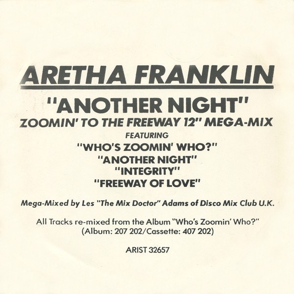 Aretha Franklin - Zooming To The Freeway DMC Megamix feat Who's zooming who, Another night, Integrity, Freeway of love