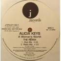 Alicia Keys - A womans worth (The Remix) Club mix / Radio mix / Instrumental / Acappella (Promo)