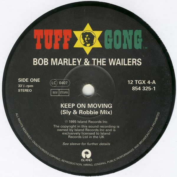 Bob Marley - Keep on moving (Sly & Robbie mix / Extended mix) / Pimpers paradise (12" Vinyl Record)