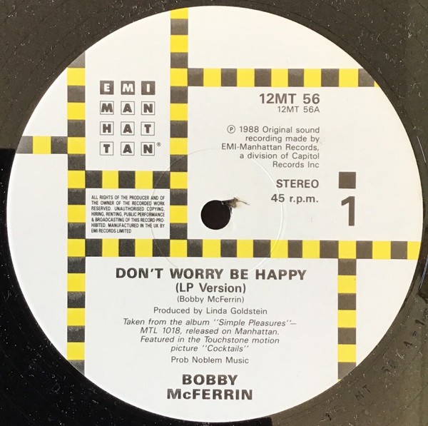 Bobby McFerrin - Dont worry be happy (LP Version / 7inch Edit) / Simple pleasures (12" Vinyl Record)