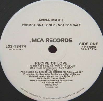 Anna Marie - Recipe of love (Hot & Spicy 12" Mix / House Kitchen Mix / 12" Radio Mix / 12" Radio Inst / Beats)