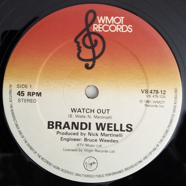 Brandi Wells - Watch out (Full Length Version) / You are my life (12" Vinyl Record)