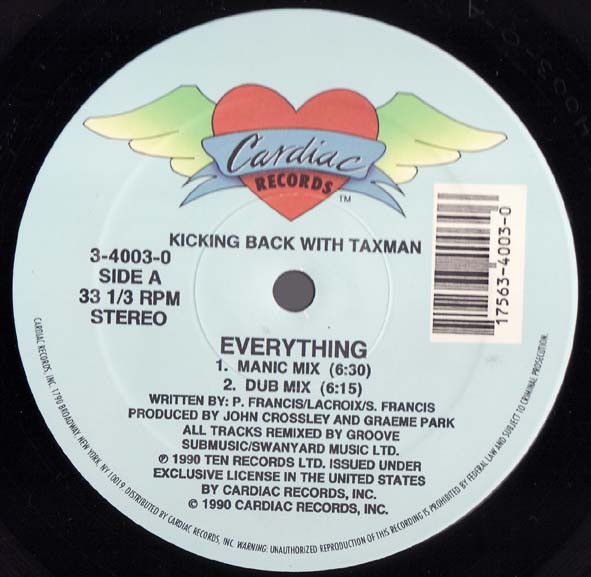 Kicking Back With Taxman - Everything (Manic Mix / Dub / Original / 7" Mix) 12" Vinyl Record