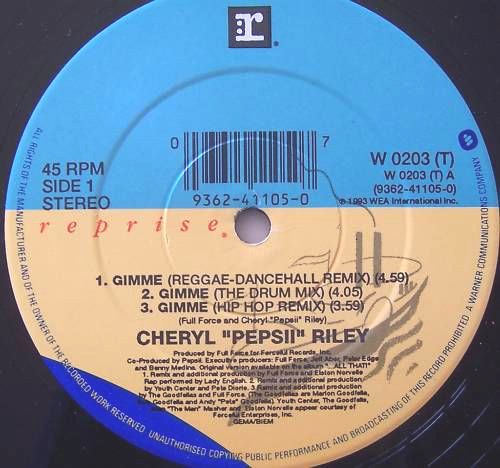 Cheryl Pepsii Riley - Gimme (6 soul & dancehall mixes) 12" Vinyl Record