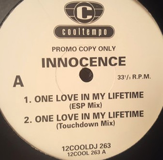 Innocence - One love in my lifetime (ESP Mix / Touchdown Mix / Organic Mix / Gees Mix) 12" Vinyl Promo