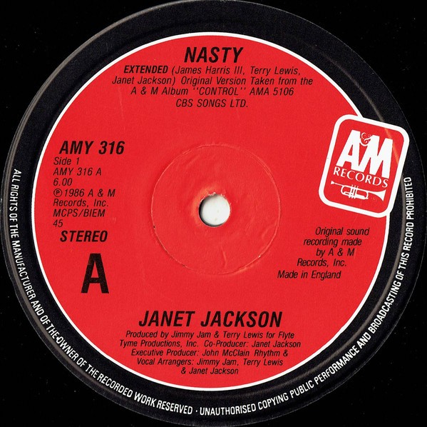 Janet Jackson - Nasty (Extended / Instrumental) / Youll Never Find A Love Like Mine (12" Vinyl)