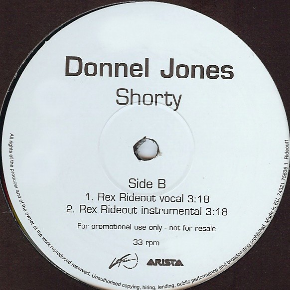 Donell Jones - Shorty (LP Version / Instrumental / Rex Rideout Vocal mix / Rex Rideout Instrumental) Promo