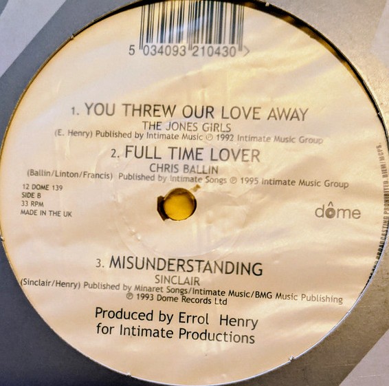 Smoove Sound Of Errol Henry - Jones Girls / Chris Ballin / Sinclair / Lulu with Bobby Womack (5 Track Vinyl Promo)