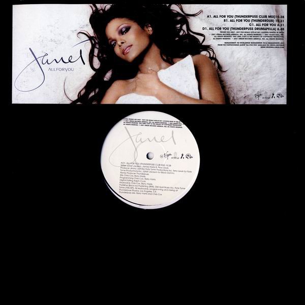 Janet Jackson - All for you (LP version / Thunderpuss clubmix / Thunderdub / Drumapella) 12" Vinyl Double Promo
