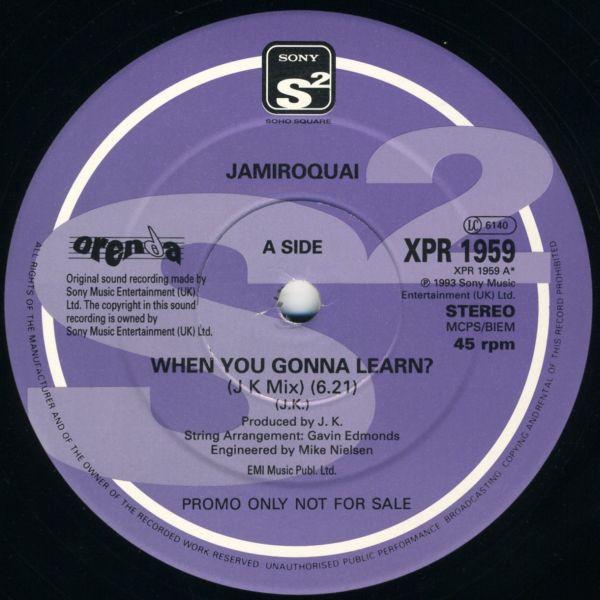 Jamiroquai - When you gonna learn (JK Extended mix / Cante Hondo mix) 12" Vinyl Promo