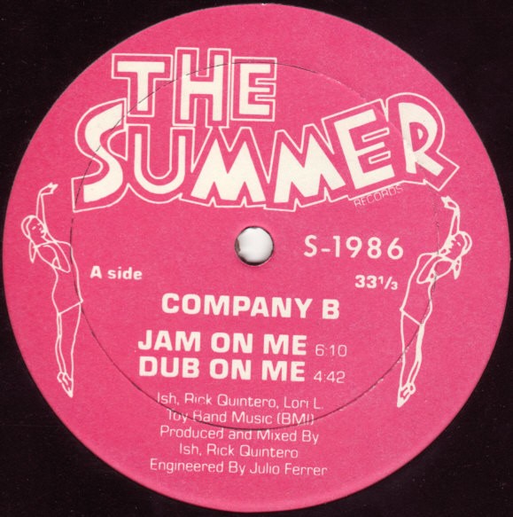 Company B - Jam on me (Extended Version / Dub / Edit / Instrumental / Dub Part 2) 12" Vinyl Record
