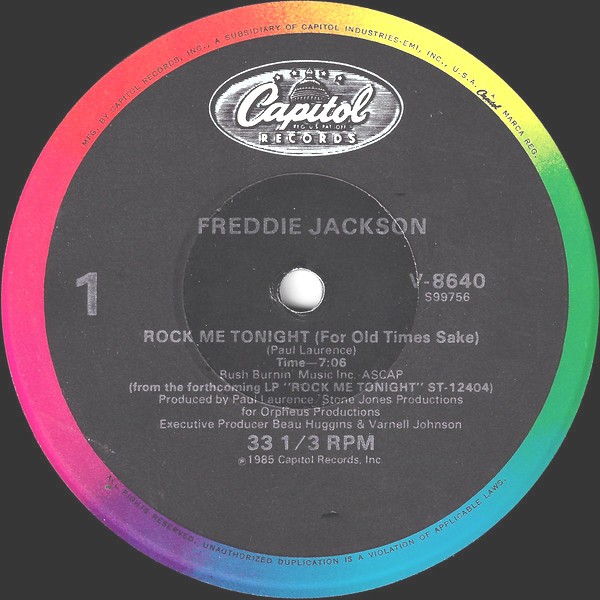 Freddie Jackson - Rock Me Tonight (Long Version / Short Version / Groove) 12" Vinyl Record