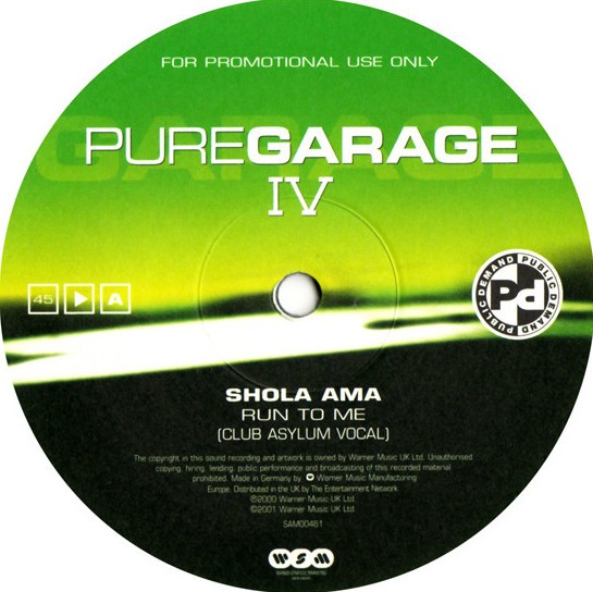 Pure Garage IV Sampler featuring Shola Ama / United Grooves Collective feat Shelly / NCA presents Robbie Craig / Wideboys - Run