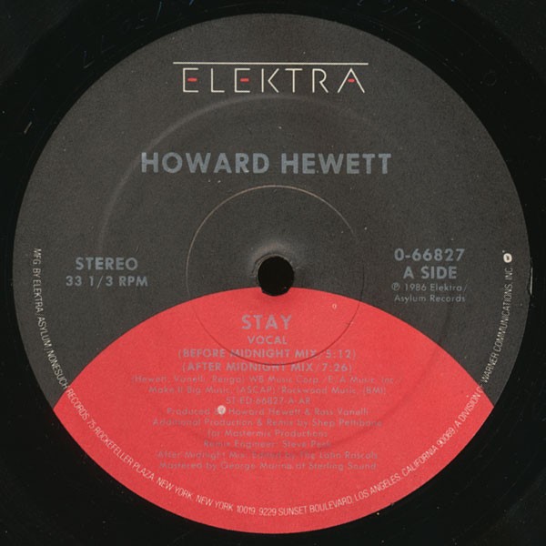 Howard Hewett - Stay (Before Midnight Mix / After Midnight Mix / Dub / Instrumental / Beats) 12" Vinyl Record