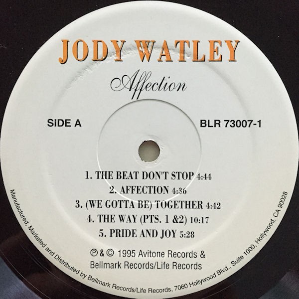 Jody Watley - Affection LP Vinyl Album - The beat dont stop / Affection / We gotta be together (10 Track LP)