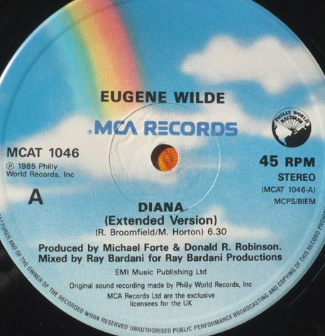 Eugene Wilde - Diana (Extended / Instrumental) / I Want You (12" Vinyl Record Promo)