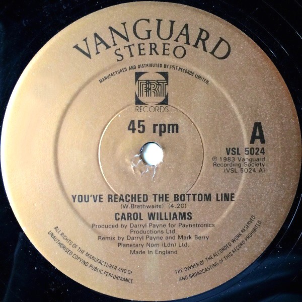 Carol Williams - You've reached the bottom line (Full Length Version / Instrumental) 12" Vinyl Record