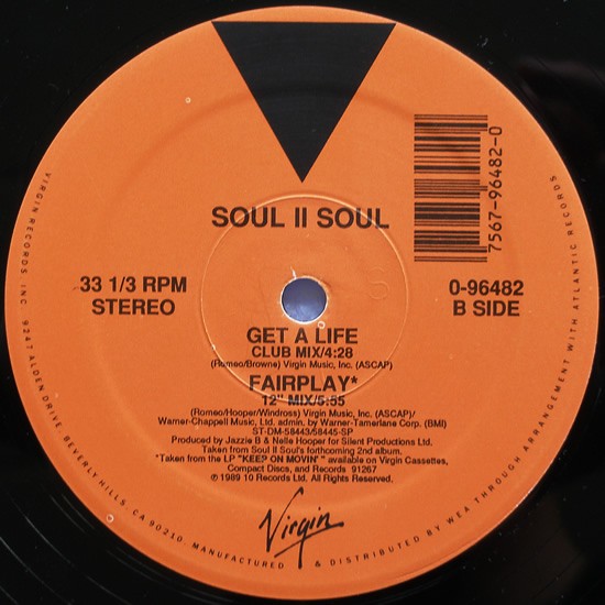 Soul II Soul - Fairplay (12inch mix) / Get a life (12inch mix / Bonus Beats / Club mix) 12" Vinyl Record