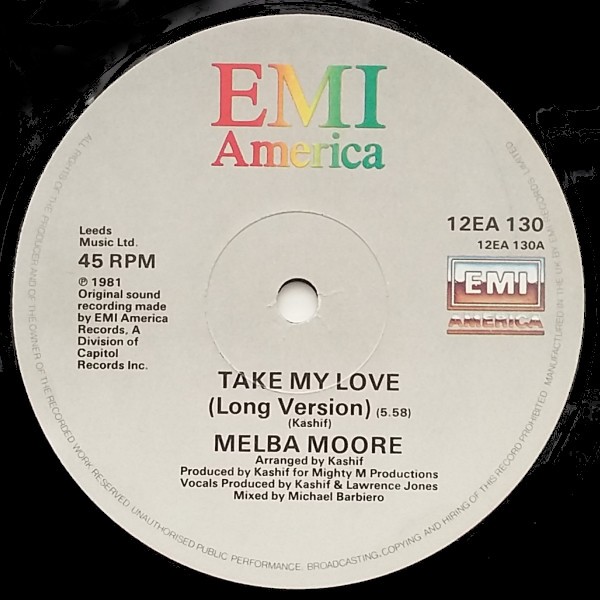 Melba Moore - Take my love (Long Version) / Just you, just me / What a woman needs (12" Vinyl Record)