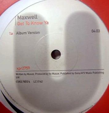 Maxwell - Get to know ya (LP Version / Rocwilder mix) Vinyl Promo