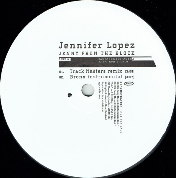 Jennifer Lopez - Jenny From The Block (Trackmasters remix / Bronx remix / Bronx edit / Bronx instrumental / Acappella) Promo