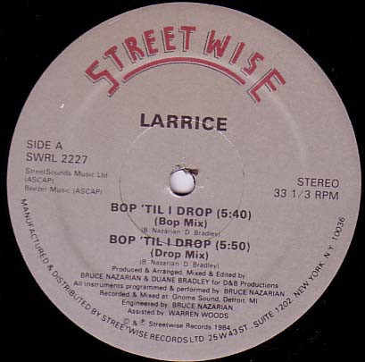 Larrice - Bop til I drop (Bop Mix / Drop Mix) / Dub til u drop (Instrumental / Bonus Dub Beats)