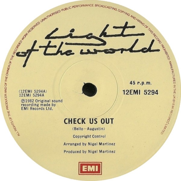 Light Of The World - Check us out (Long Version) / I can't stop (12" Vinyl Record)