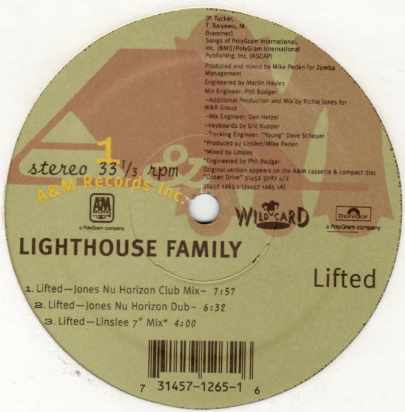 Lighthouse Family - Lifted (Rokstone R&B mix / Linslee 7" mix / 2 Nu Horizon Mixes / Dekkard Dub) 12" Vinyl Record