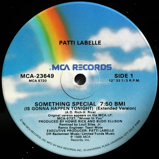 Patti Labelle - Something Special (Is gonna happen tonight) Extended Mix / Radio Edit / Instrumental / Acappella / Bonus Beats