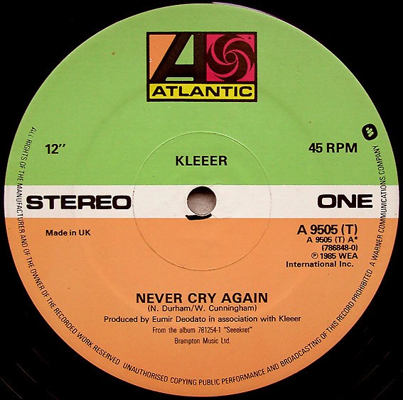 Kleeer - Never cry again (12inch Remix) / Lay ya down ez (LP Version) / Winners (Long Version)