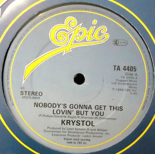 Krystol - Nobodys gonna get this lovin but you (Extended version / Instrumental) 12" Vinyl Record