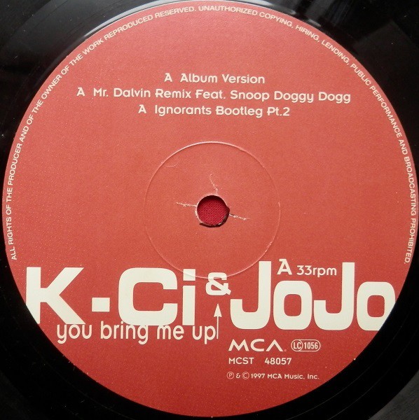 Kci & Jojo - You bring me up (LP Version / Mr Dalvin / Ignorants / Tim Dawg / Johnny J Remixes) 12" Vinyl