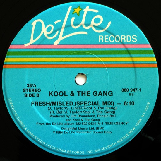 Kool & The Gang - Cherish (Remix) / Fresh - Misled (Megamix) 12" Vinyl Record