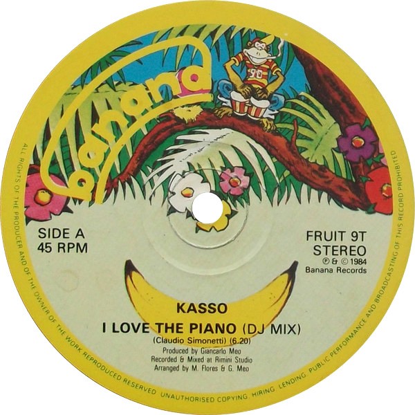 Kasso - I love the piano (DJ mix) / Dancing on the beach (DJ mix) 12" Vinyl Record