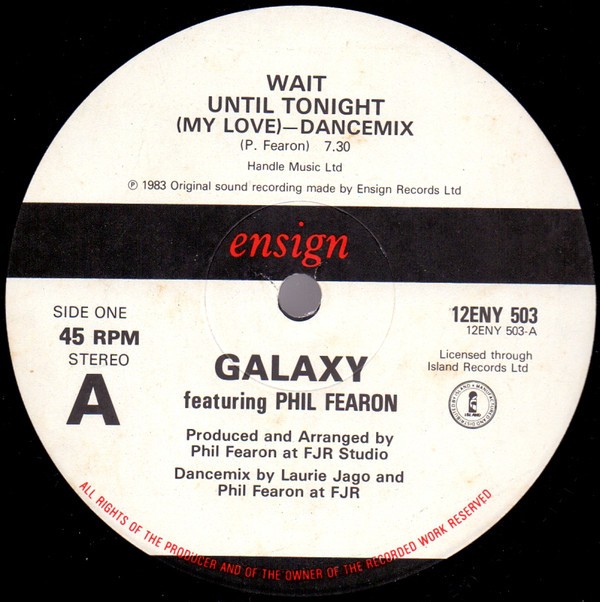 Galaxy - Wait until tonight (Dance mix / Dub mix) 12" Vinyl Record