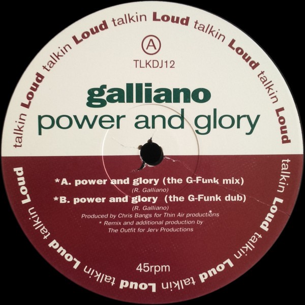 Galliano - Power and glory (2 G-Funk mixes) 12" Vinyl Promo