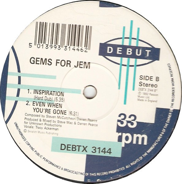 Gems For Jem - Inspiration / Even when your'e gone (12" Vinyl record)