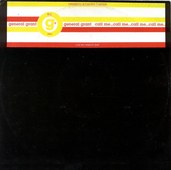 General Grant - Call Me (Original Mix / 4 Remixes) 12" Vinyl Record Promo