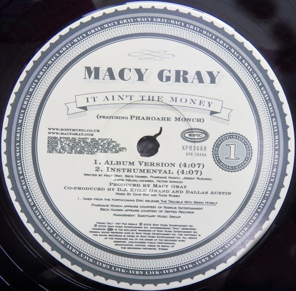 Macy Gray - It aint the money (LP version / Instrumental / Acappella) / When i see you (LP version) 12" Vinyl Promo