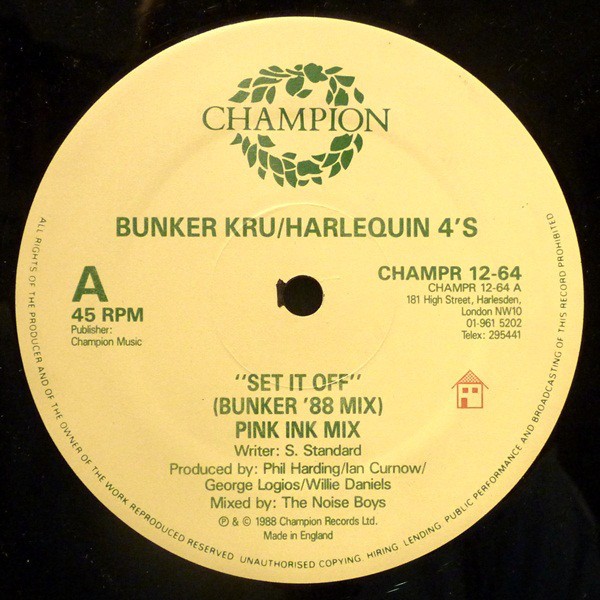 Harlequin 4s - Set it off (Bunker 88 Grey Ink mix / Bunker 88 Pink Ink mix) 12" Vinyl Record