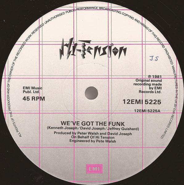 Hi Tension - Weve got the funk / Objects (12" Vinyl Record)
