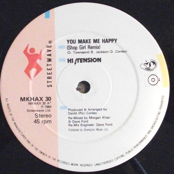 Hi Tension - You make me happy (Shop Girl Remix / Original Extended Version / Instrumental) 12" Vinyl Record