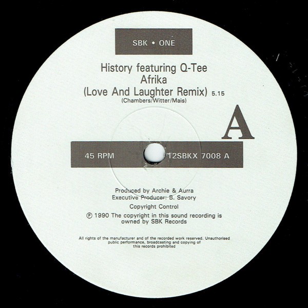 History feat Q Tee - Afrika (Love & Laughter Remix / Louie Louie mix / Louie Louie Instrumental) 12" Vinyl Record